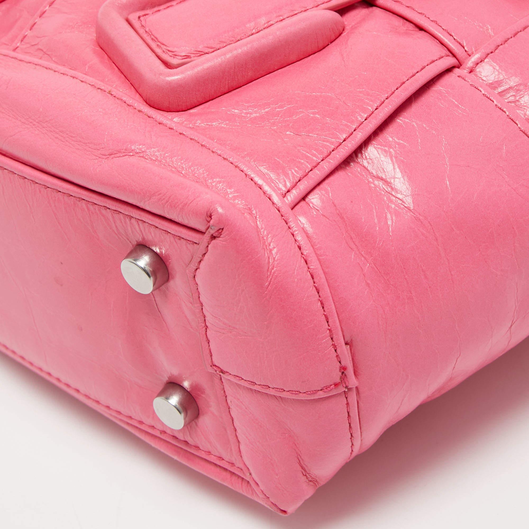 Bottega Veneta Pink Intrecciato Leather Mini Arco Tote 4
