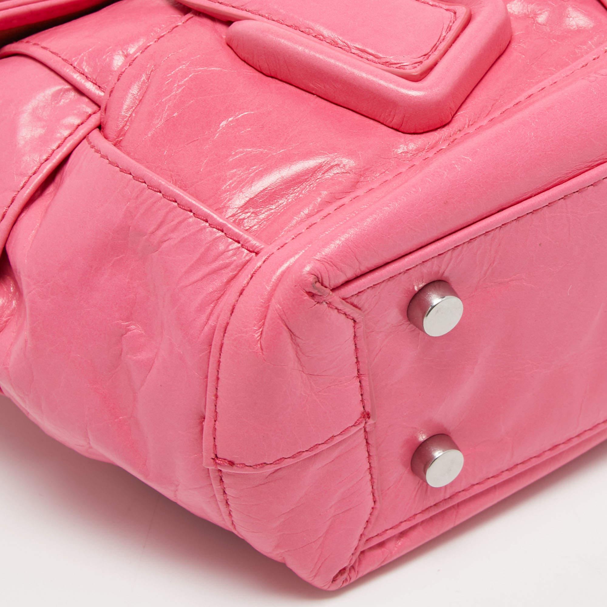 Bottega Veneta Pink Intrecciato Leather Mini Arco Tote 5