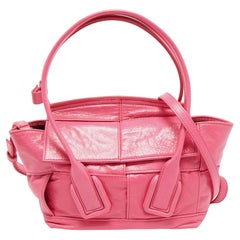 Bottega Veneta Pink Intrecciato Leather Mini Arco Tote