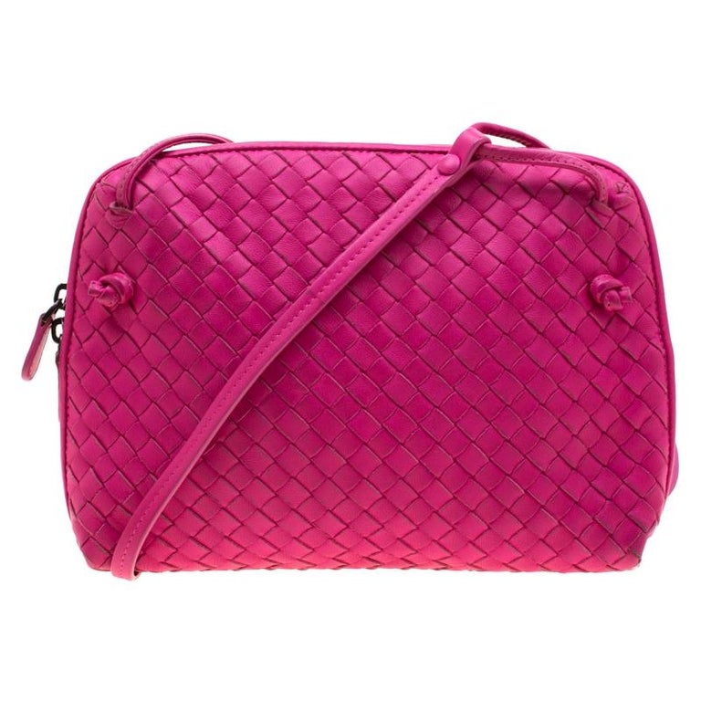 Bottega Veneta Pink Intrecciato Leather Nodini Crossbody Bag For Sale ...