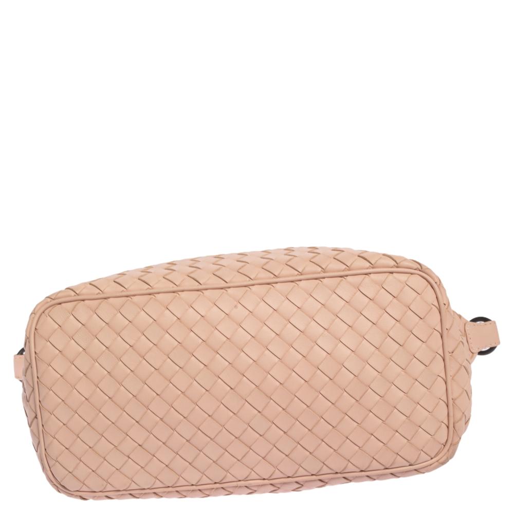 Women's Bottega Veneta Pink Intrecciato Leather Small Shoulder Bag