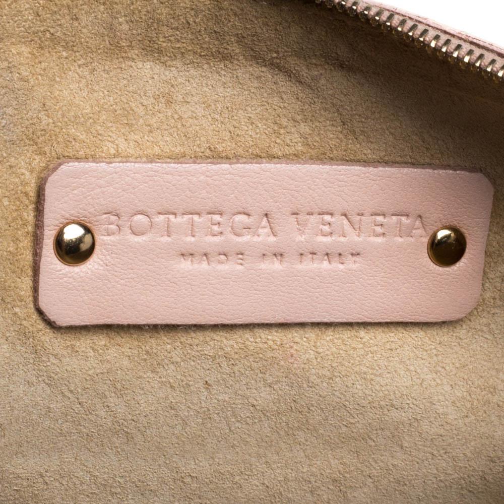 Bottega Veneta Pink Intrecciato Leather Zip Clutch 2