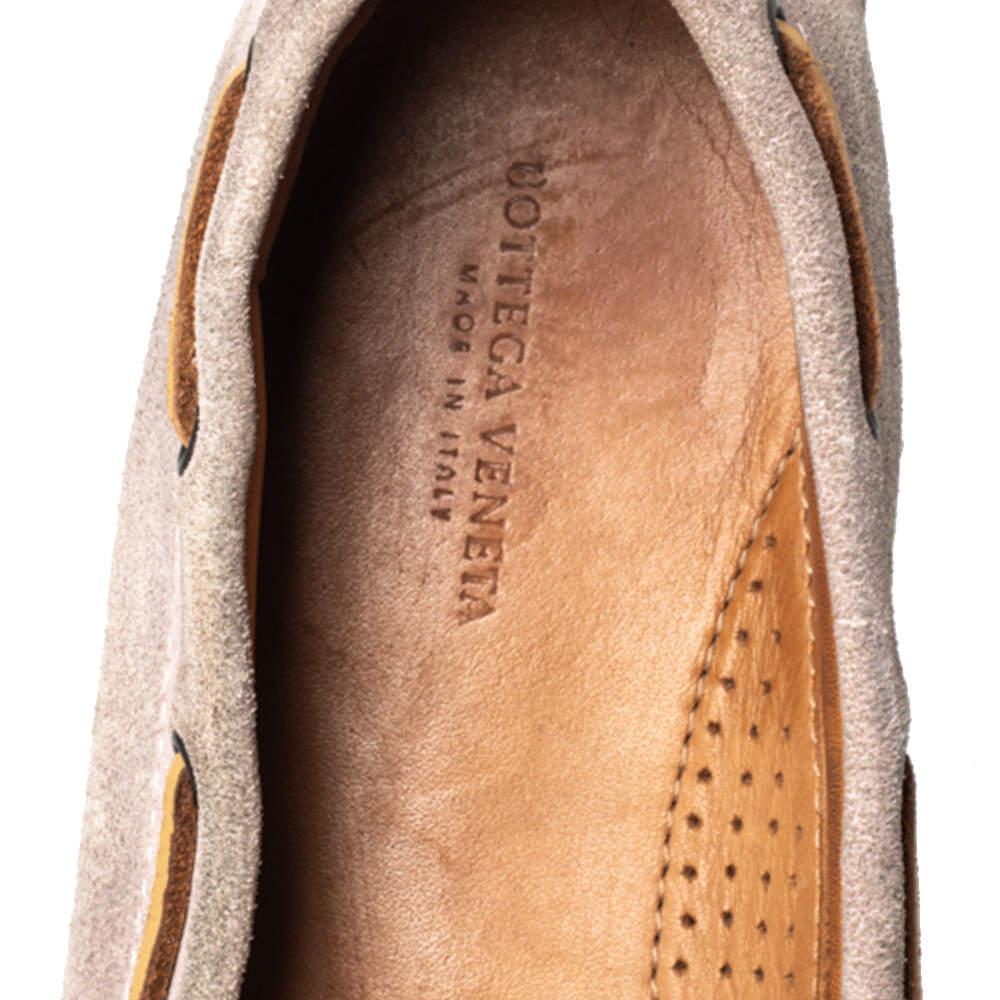 Bottega Veneta Pink Intrecciato Suede Bow Slip On Loafers Size 37 2