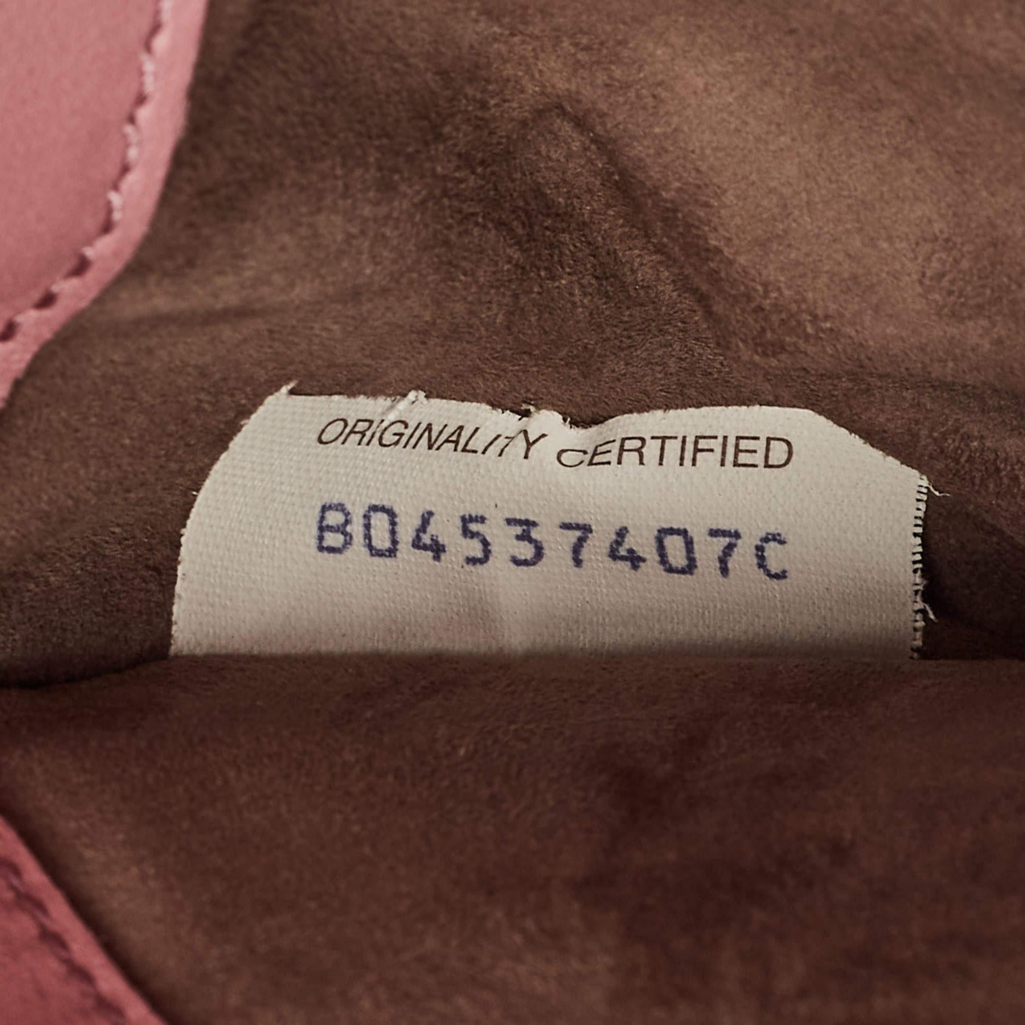 Bottega Veneta Pink Karung and Intrecciato Leather Flap Crossbody Bag For Sale 13