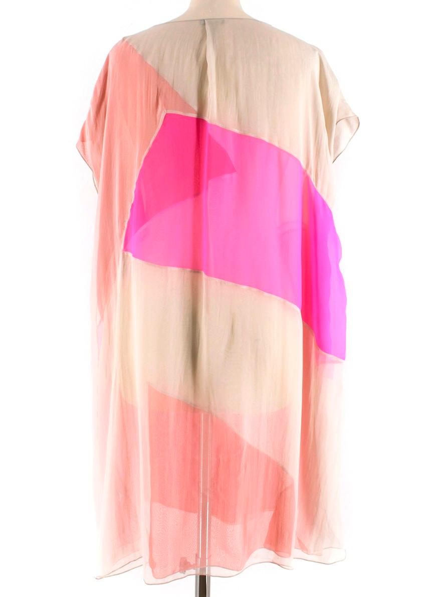 Bottega Veneta Pink Layered silk-chiffon draped dress - Size US 8 In New Condition For Sale In London, GB
