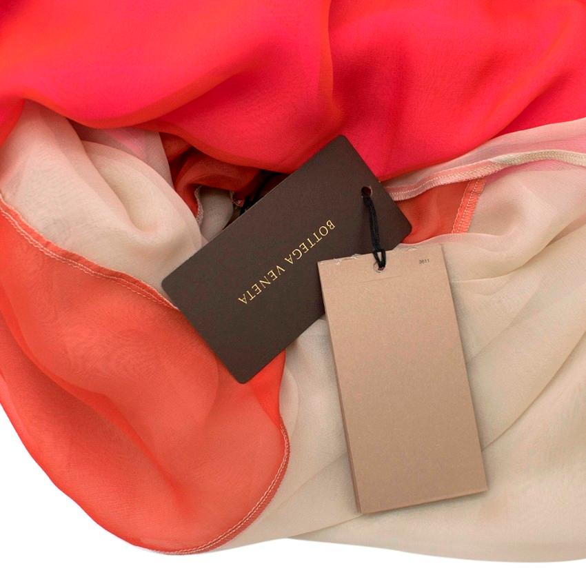 Bottega Veneta Pink Layered silk-chiffon draped dress - Size US 8 For Sale 3