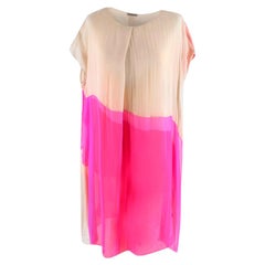 Bottega Veneta Pink Layered silk-chiffon draped dress - Size US 8