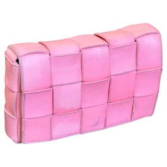 Bottega Veneta Pink Leather Intrecciato Maxi Cassette Bag