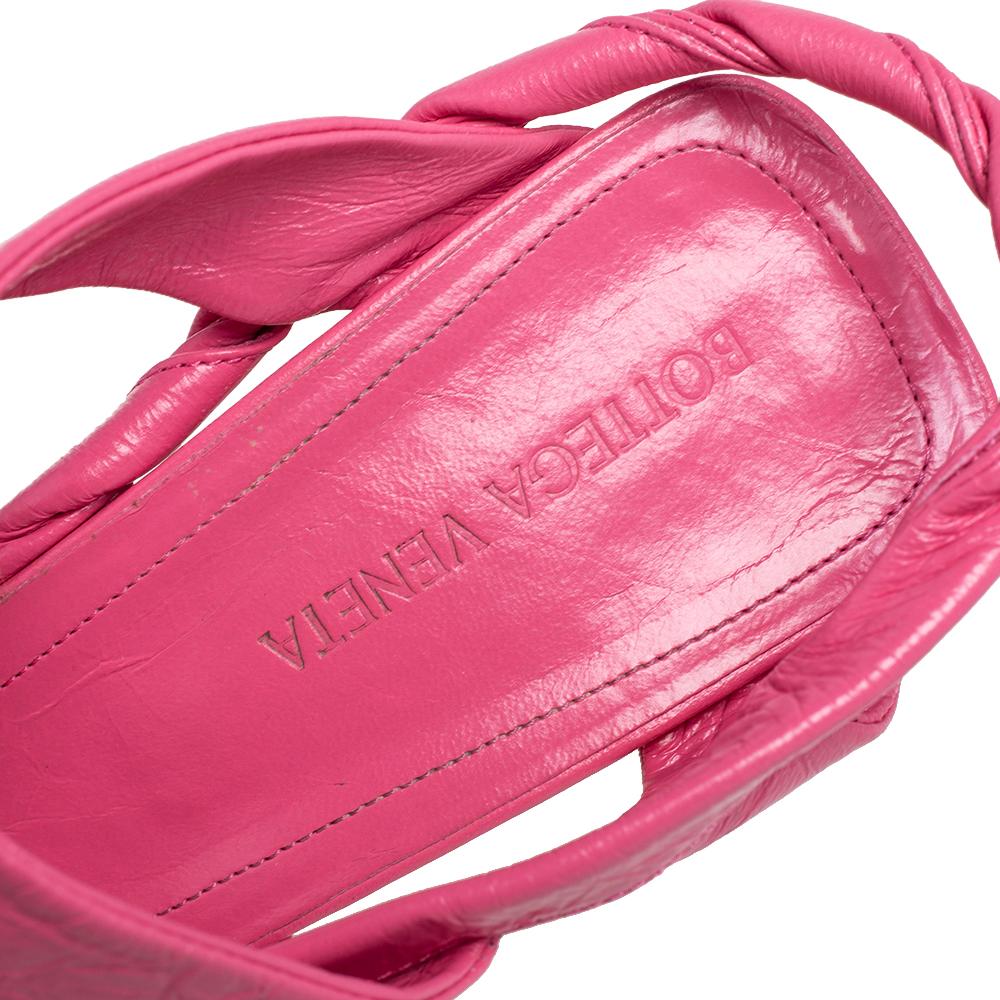 Bottega Veneta Pink Leather Slingback Sandals Size 39 2