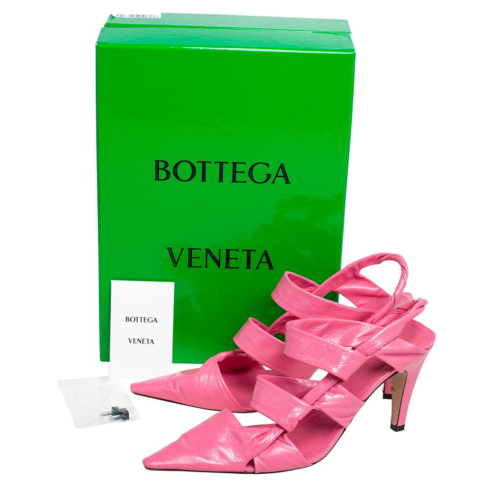Bottega Veneta Pink Leather Slingback Sandals Size 39 4
