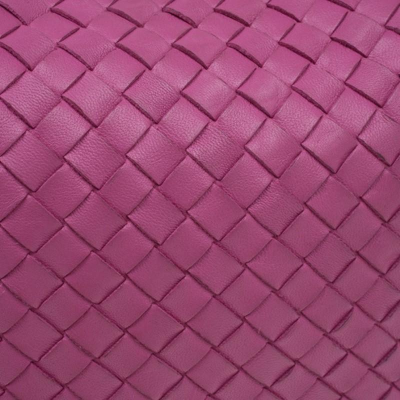 Bottega Veneta Pink Leather Small Intrecciato Hobo 2