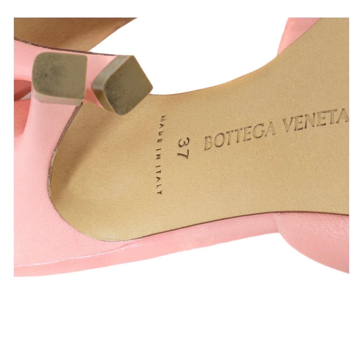 Bottega Veneta Pink Padded Leather Mules For Sale 6