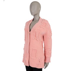 BOTTEGA VENETA pink polyamide 2022 LOGO CHENILLE Cardigan Sweater S