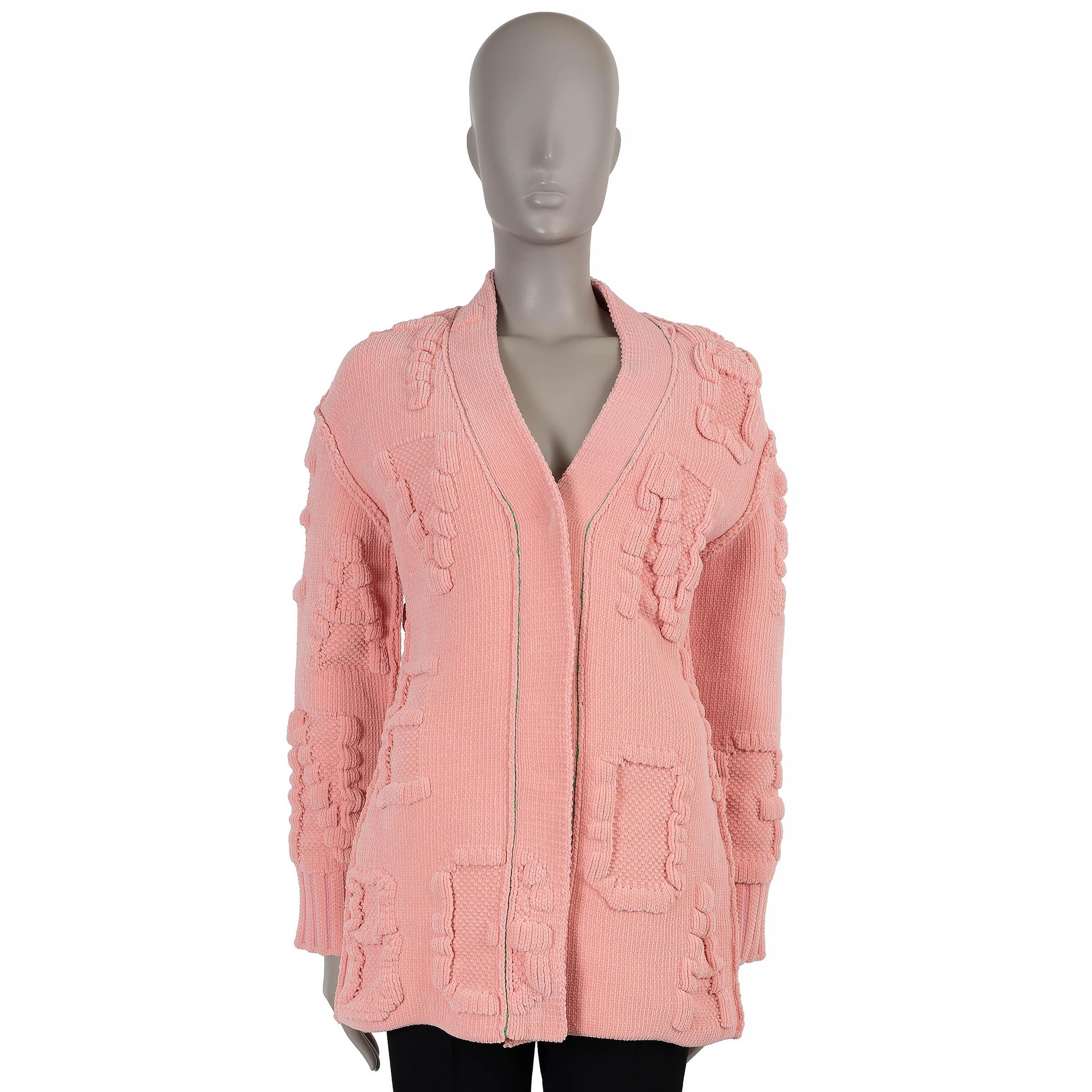 BOTTEGA VENETA pink polyamide 2022 LOGO CHENILLE Cardigan Sweater S