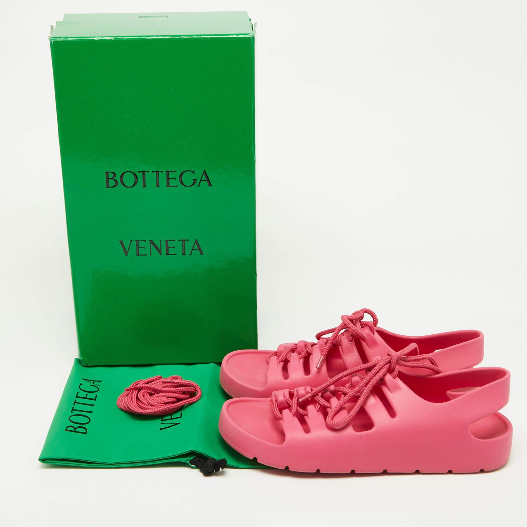 Bottega Veneta Pink Rubber Jelly Sandals Size 37 5