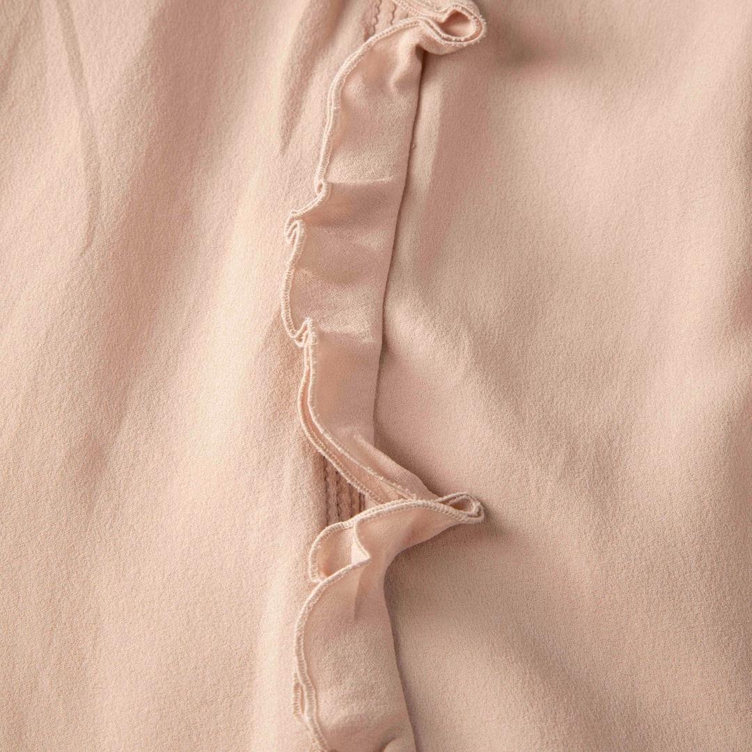 Bottega Veneta Pink Silk Midi Ruffle Dress Size S In Good Condition For Sale In London, GB