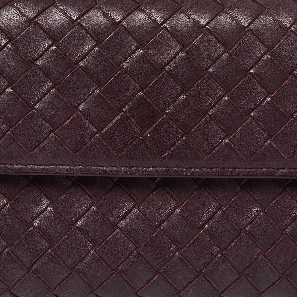 Bottega Veneta Plum Intrecciato Leather Continental Wallet 1