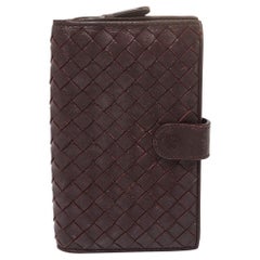 Bottega Veneta Plum Intrecciato Leather Continental Wallet