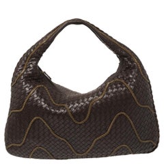 Bottega Veneta Plum Intrecciato Leather Large Chain Embellished Veneta