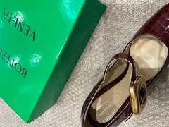 Bottega Veneta Plum Shoe with Buckle Size 41 New
