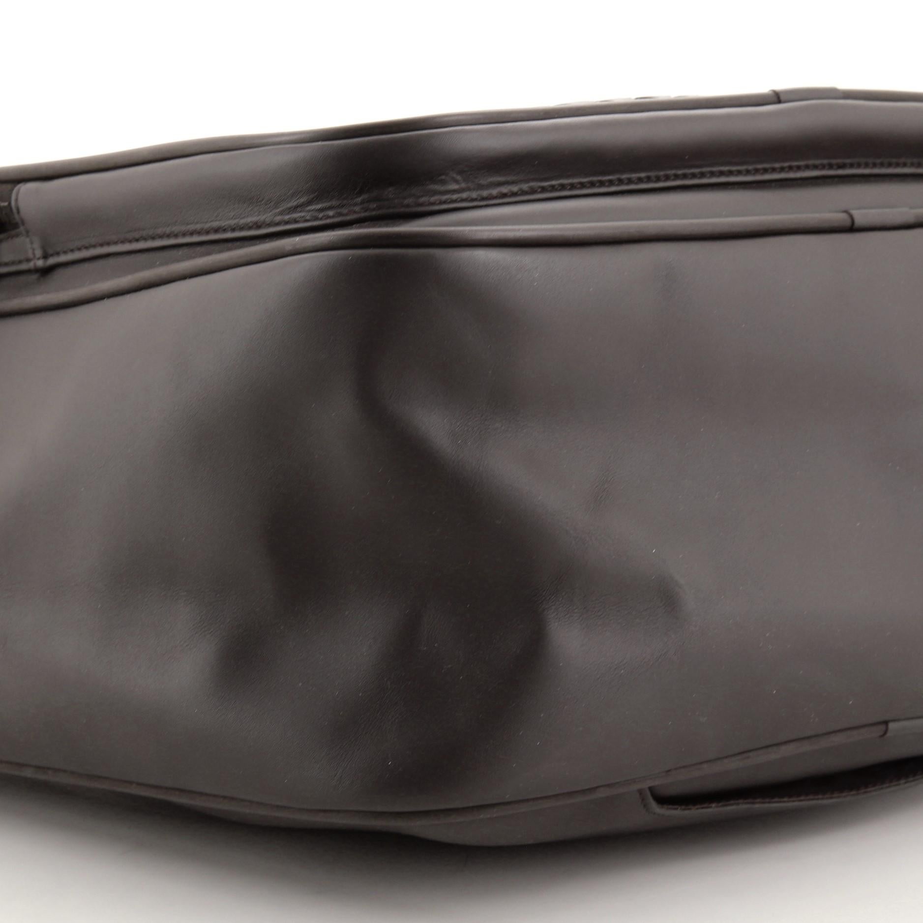 Black Bottega Veneta Pocket Travel Bag Leather with Intrecciato Small