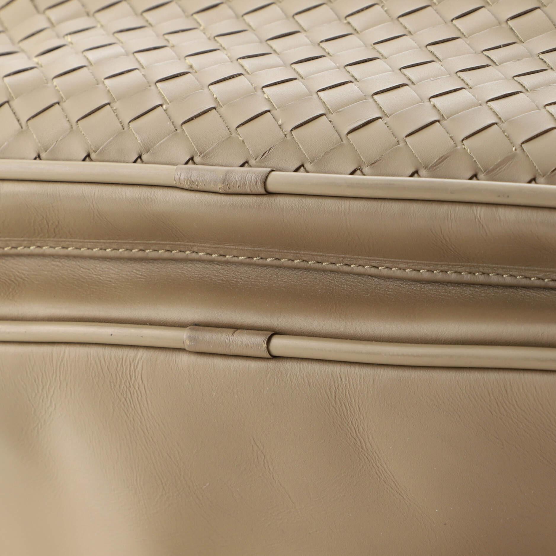 Bottega Veneta Pocket Travel Bag Leather with Intrecciato Small 1