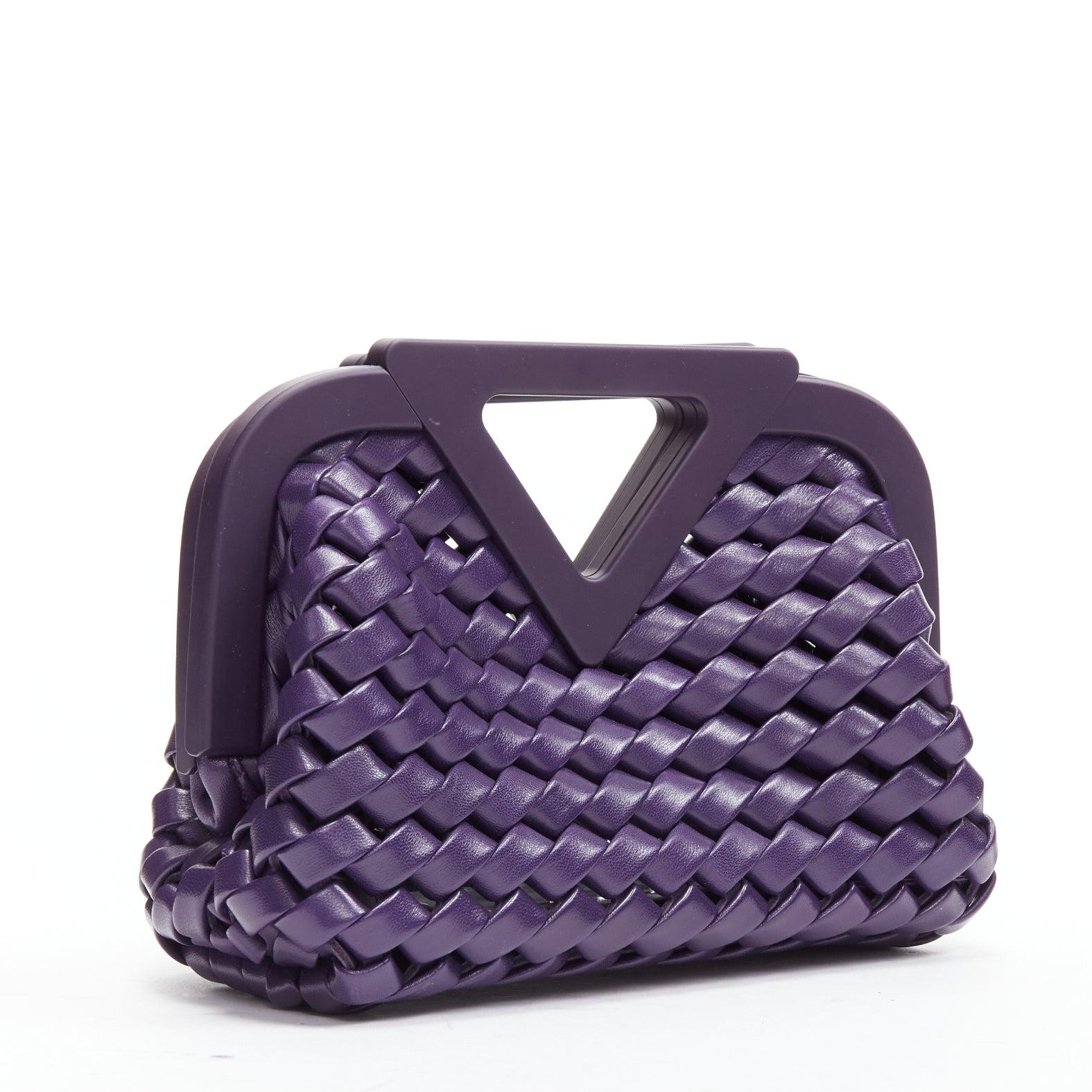 BOTTEGA VENETA Point Intrecciato woven leather triangle handle crossbody bag For Sale 1
