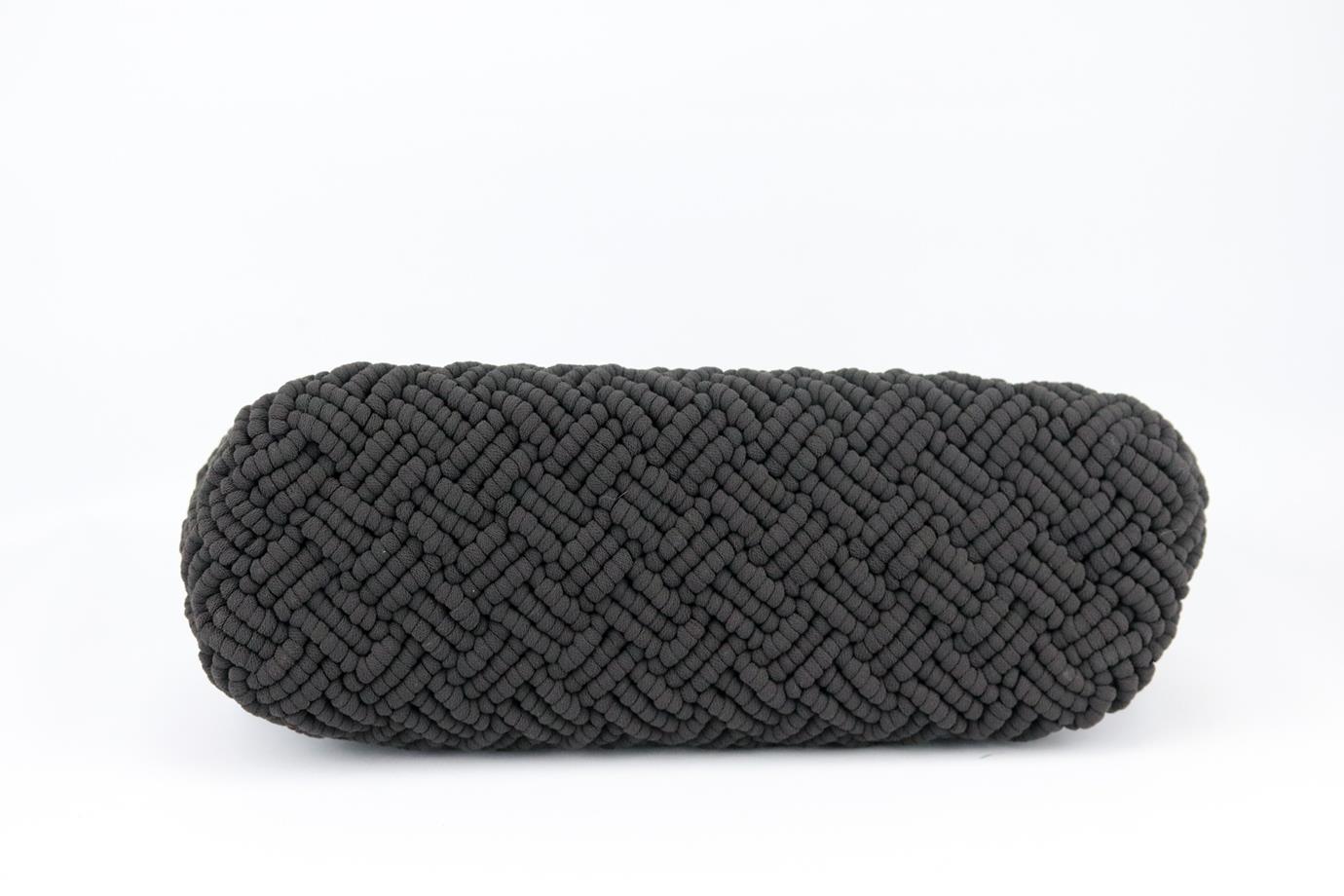 Black Bottega Veneta Point Medium Crocheted Leather Tote Bag For Sale