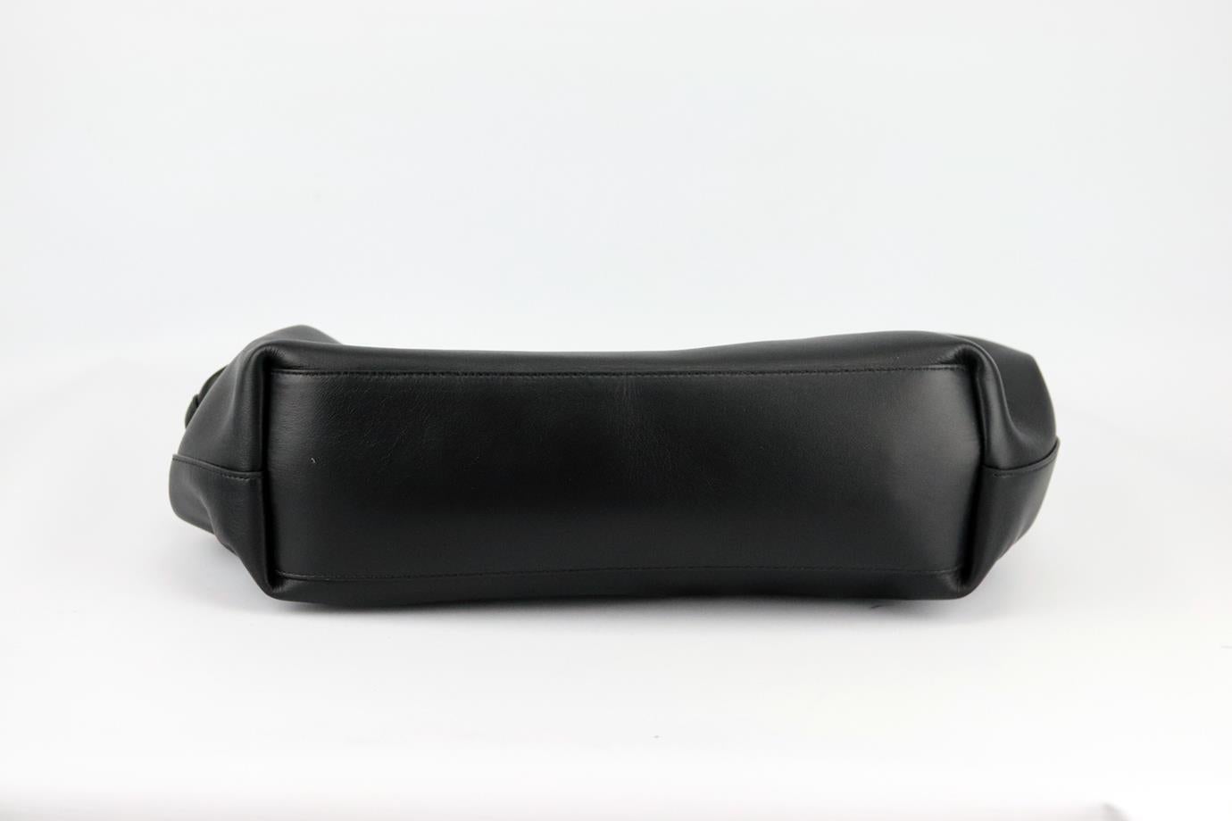 Black Bottega Veneta Point Medium Leather Tote Bag