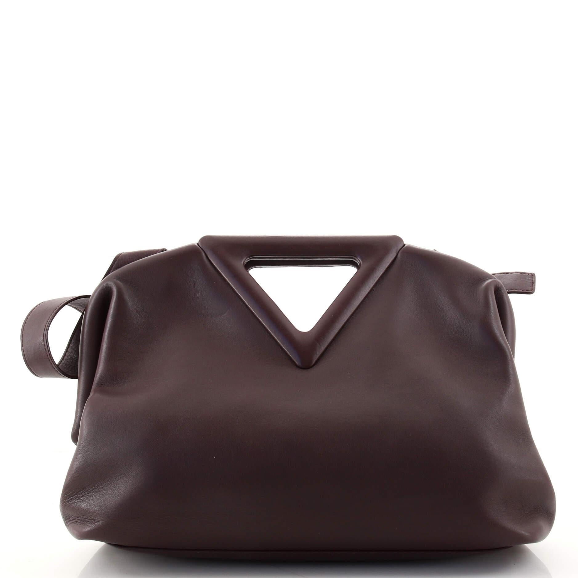 Black Bottega Veneta Point Shoulder Bag Leather Medium