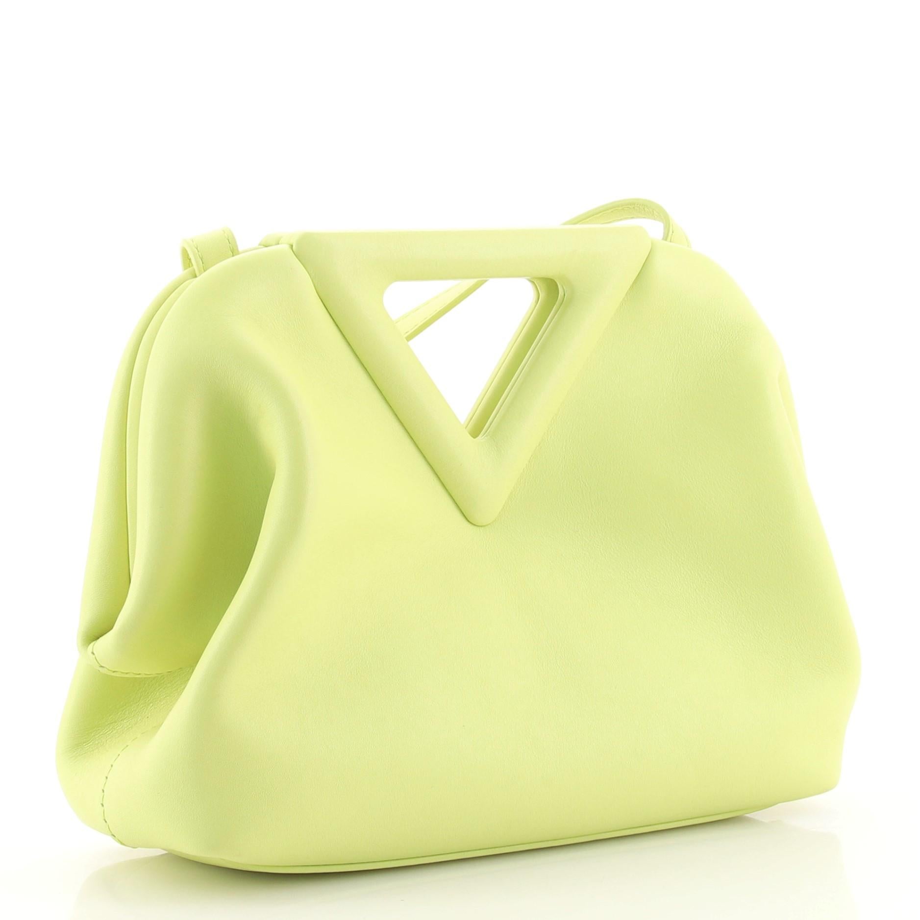 Yellow Bottega Veneta Point Shoulder Bag Leather Small