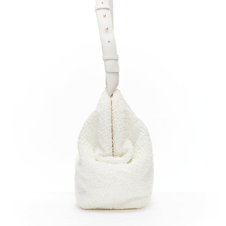 Bottega Veneta Point Triangle sponge boucle raffia bag, image 4 of 11