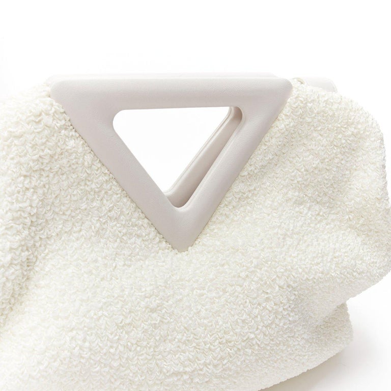 Bottega Veneta Point Triangle sponge boucle raffia bag, image 7 of 11