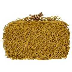 BOTTEGA VENETA Pollen yellow leather KNOT MINAUDIERE Clutch Bag