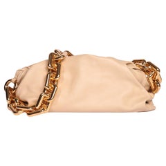 Bottega Veneta Porridge Beige Calfskin Leather Chain Pouch Shoulder Bag