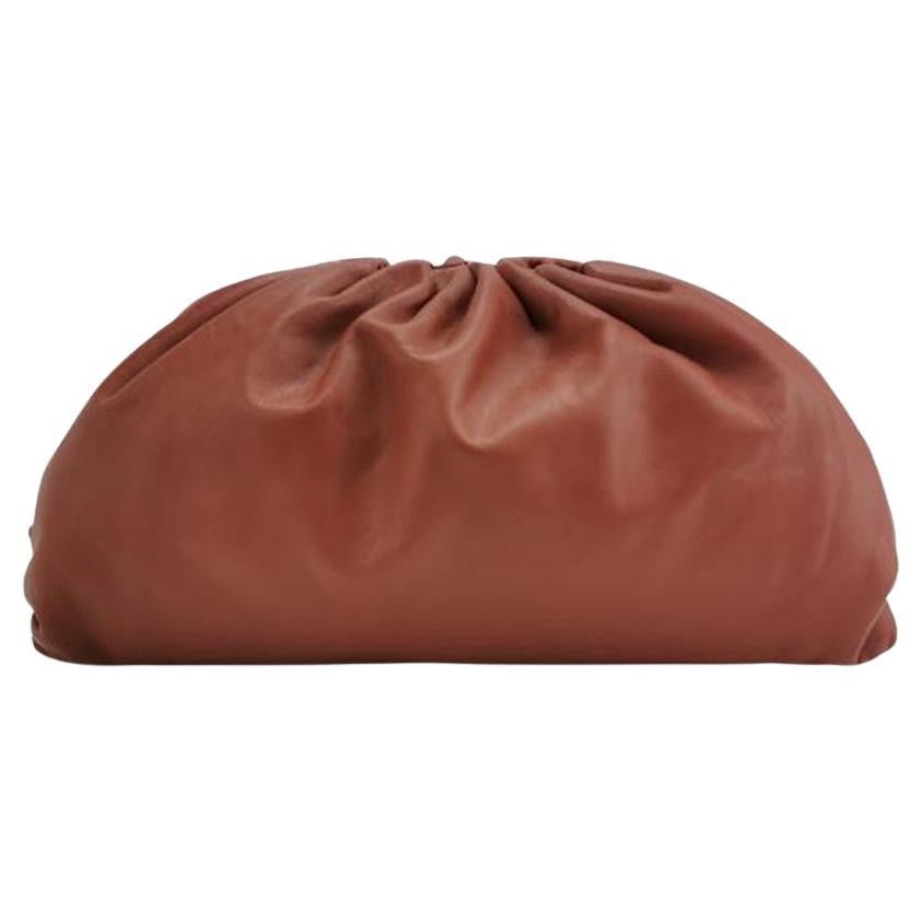 Bottega Veneta Pouch Calfskin Leather Brick Red Large For Sale