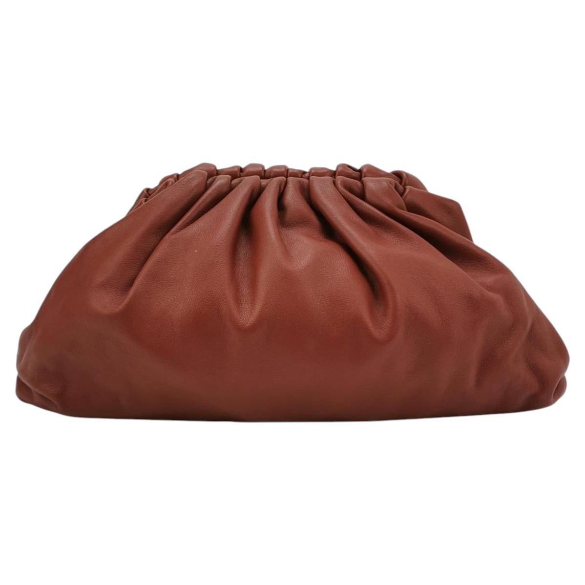 Bottega Veneta Pouch Calfskin Leather Brick Red Large