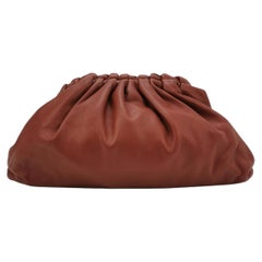 Bottega Veneta Pouch Calfskin Leather Brick Red Large