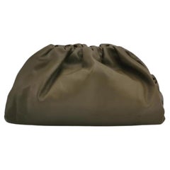 Bottega Veneta Pouch Calfskin Leather Dark Green Large