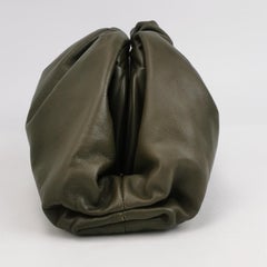 Bottega Veneta Pouch Calfskin Leather Dark Olive Green Large