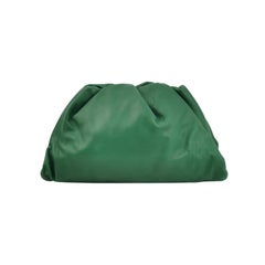 Bottega Veneta Pochette en cuir de veau vert Large