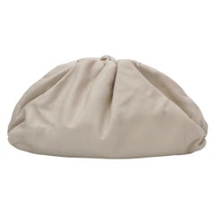 Bottega Veneta Pouch Calfskin Leather White Ecru Large