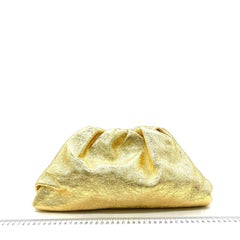 Bottega Veneta Pouch Gold Leather Large