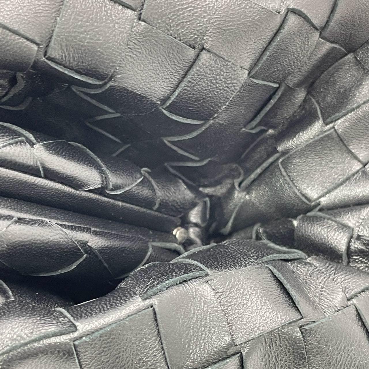 Bottega Veneta Pouch Large Intrecciato Black Calfskin Leather Clutch For Sale 10