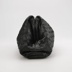 Bottega Veneta Pouch Large Intrecciato Black Calfskin Leather Clutch