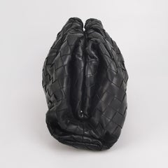 Bottega Veneta Beutel Große Intrecciato Clutch aus schwarzem Kalbsleder