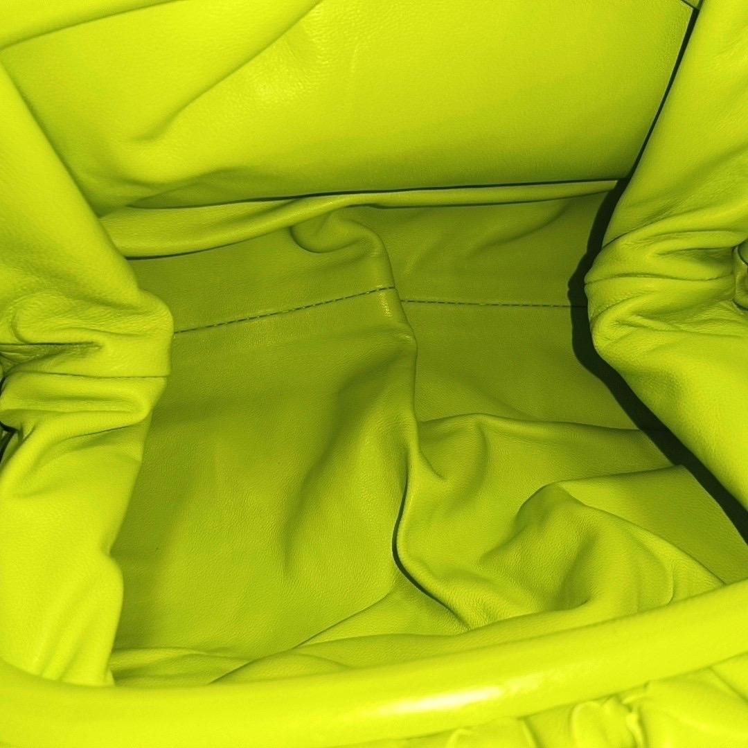 Bottega Veneta Pouch Large Intrecciato Calfskin Leather Neon Yellow For Sale 3
