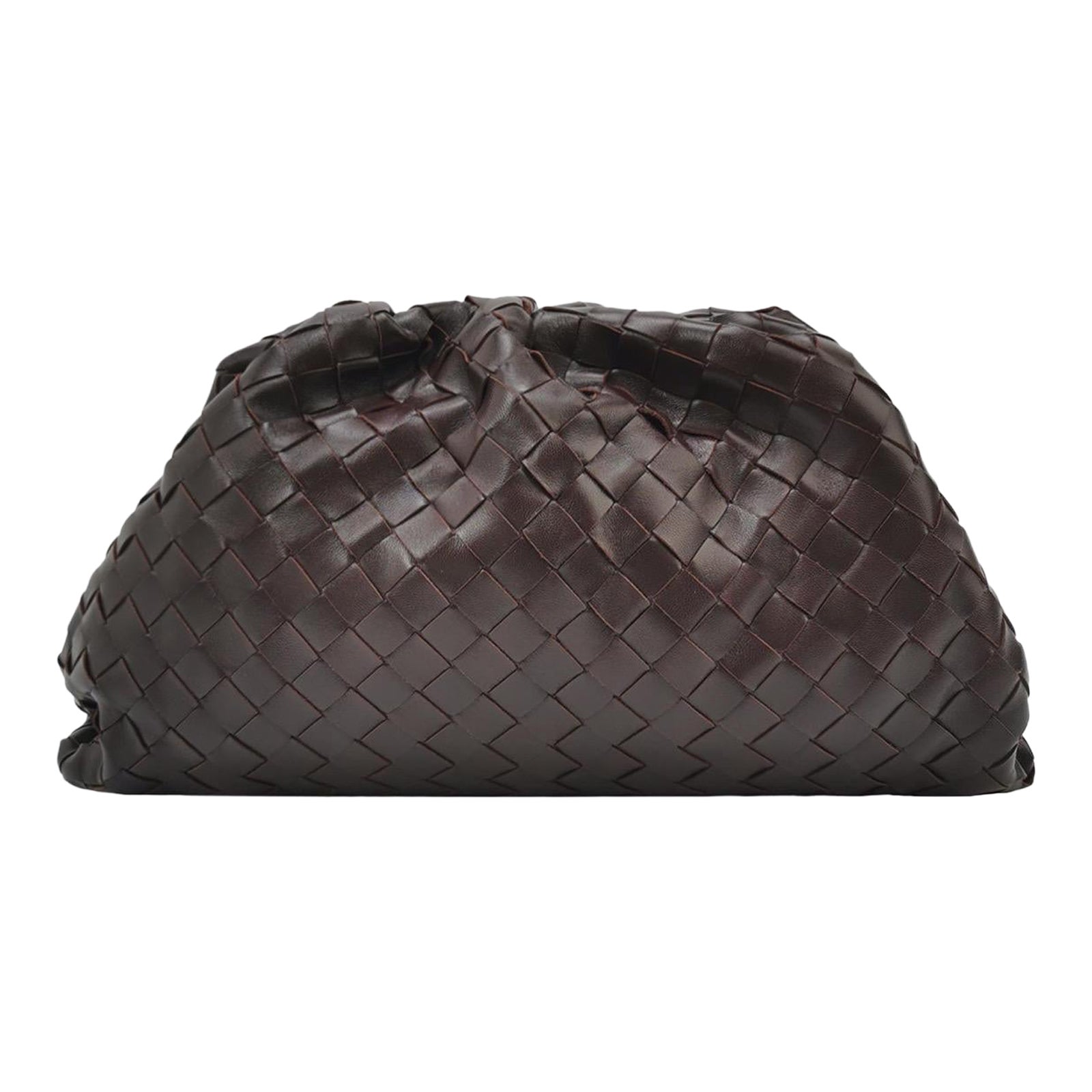 Bottega Veneta Pochette Large Intrecciato Cuir de veau brun chocolat foncé