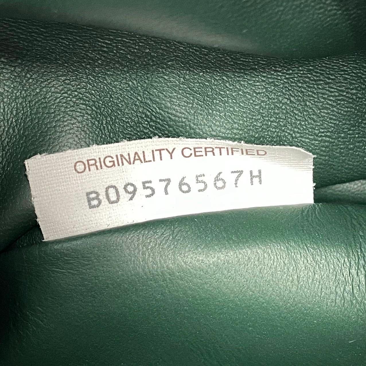 Bottega Veneta Pochette large en cuir de veau Intrecciato vert foncé en vente 7