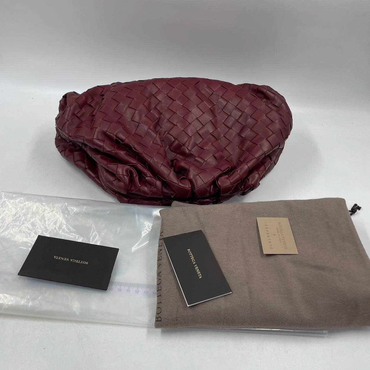 Bottega Veneta Pouch Large Intrecciato Leather Clutch Burgundy 7